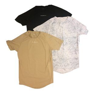 BUNDLE OF 3 YoungLA 440 Performance Line Short Sleeve Shirts Black Beige Marble
